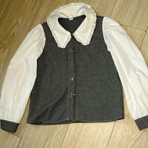 Black and white button up